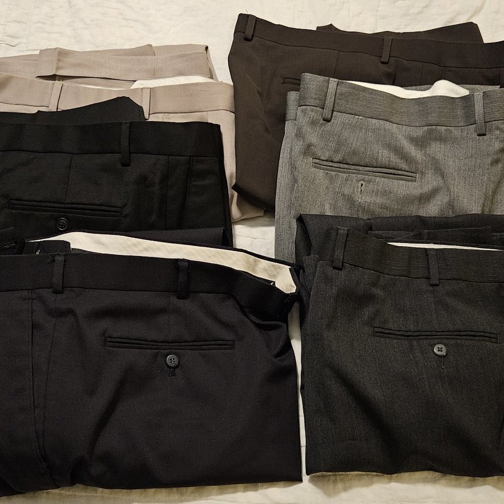 Joseph & Feiss LOT (6) Pair Men Slacks Dress Pants 46x30 EUC Wool Blend